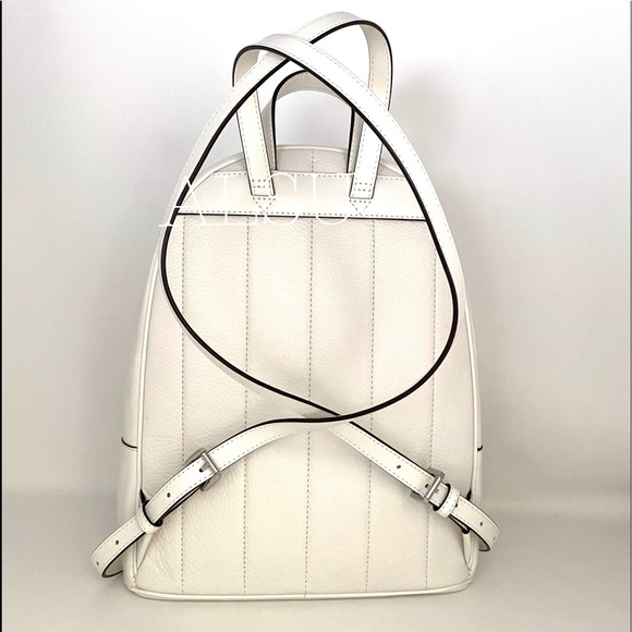 Michael Kors Kenly LG Leather Backpack Optic White - Picture 8 of 13